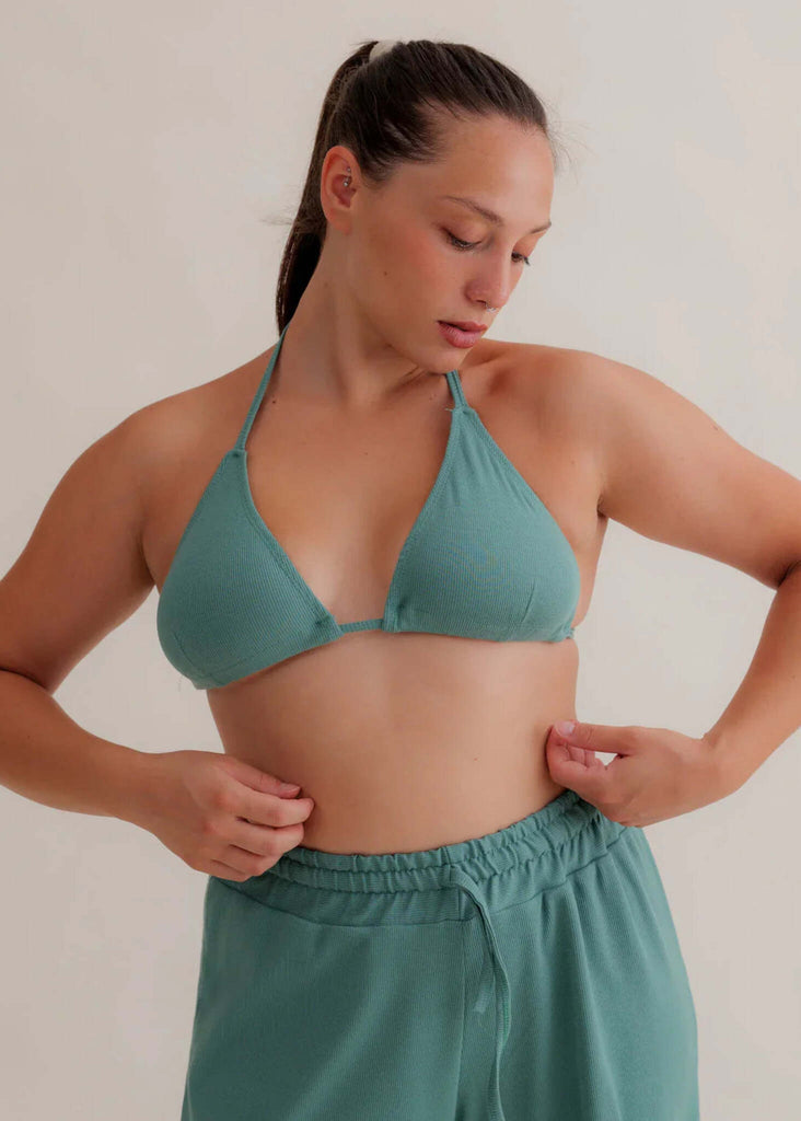 Ethereal Triangle Bra — Green on model — MYFASHIONFRUIT