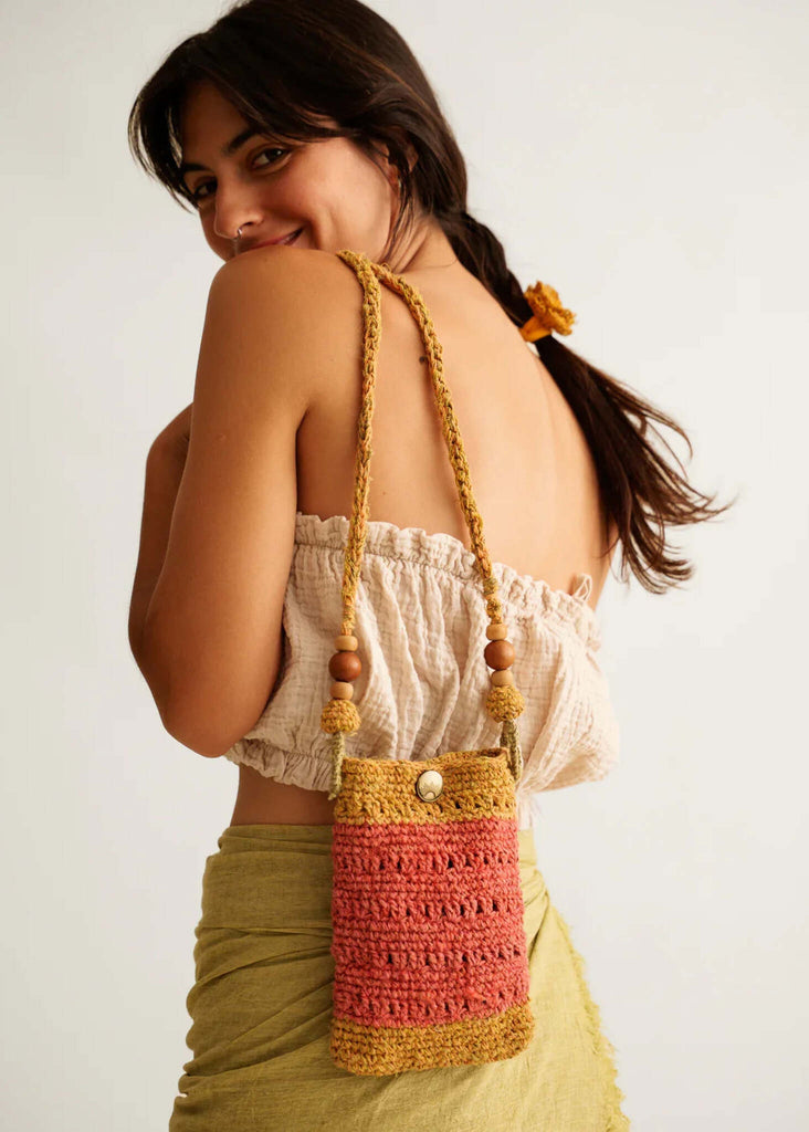 Makara Mini Bag — Crochet bag on model — MYFASHIONFRUIT