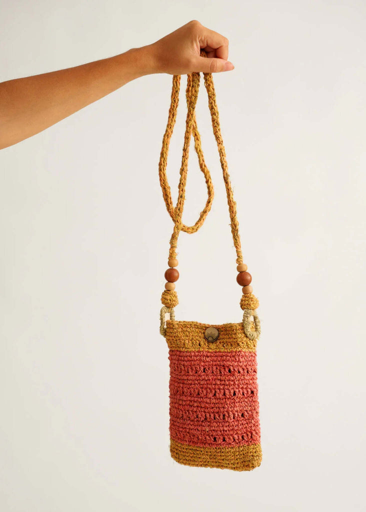 Makara Mini Bag — Crochet bag in orange and gold — MYFASHIONFRUIT