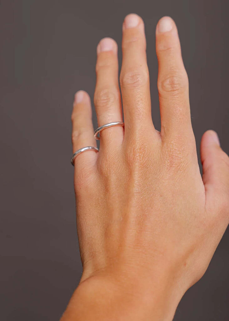 Bebe Set of 2 Rings — silver rings on hand — MYFASHIONFRUIT