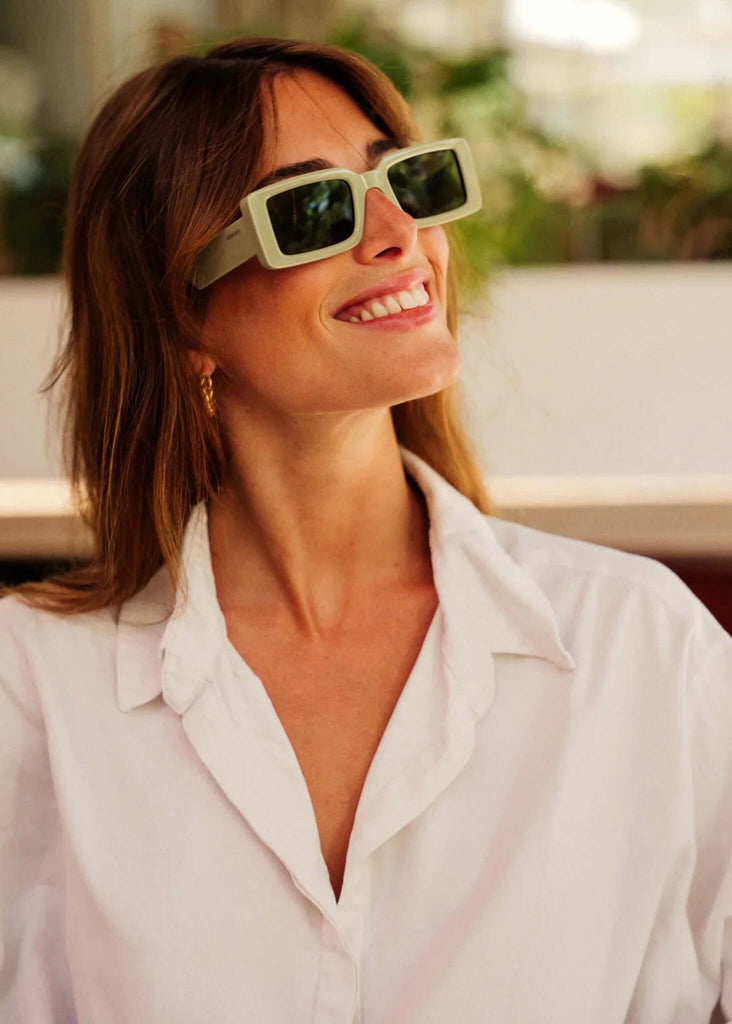 Komono MALICK Moss Sunglasses — on model, light green frames — MYFASHIONFRUIT