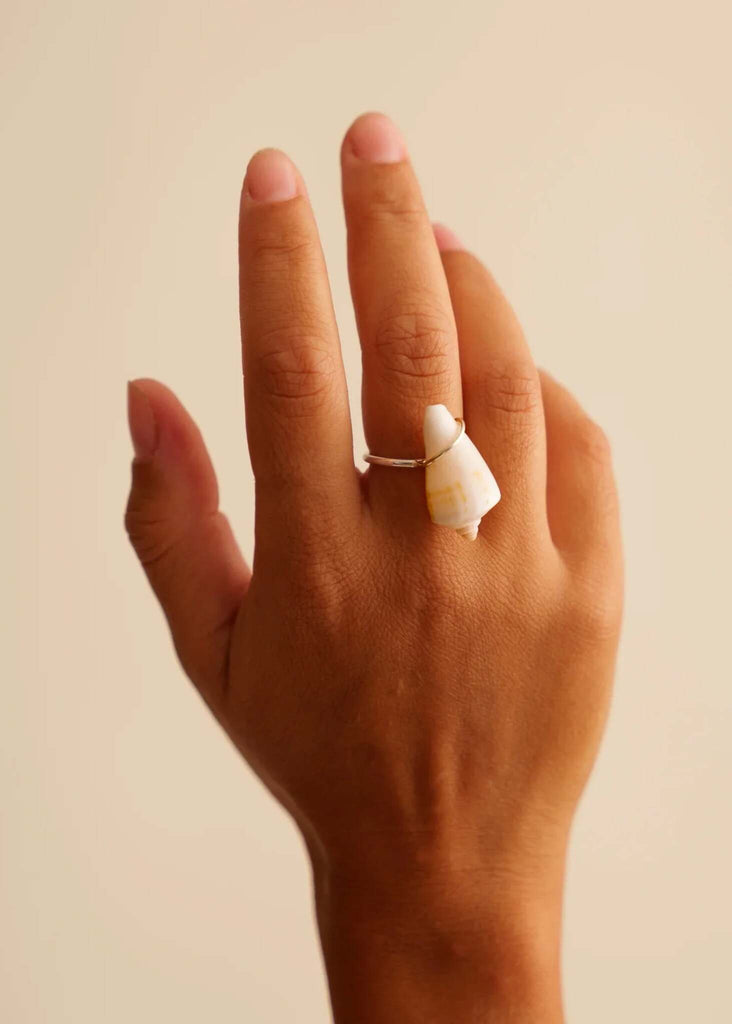 Naiad Ring — Seashell ring on model — MYFASHIONFRUIT