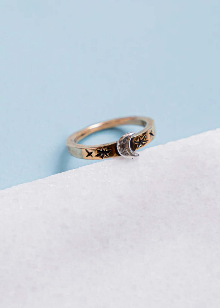 Nox Ring — gold ring with moon detail — MYFASHIONFRUIT