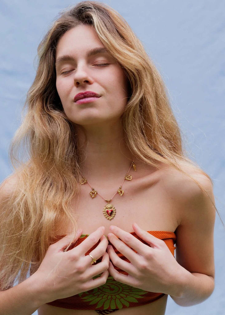 Rousseau Necklace — detailed necklace on model — MYFASHIONFRUIT