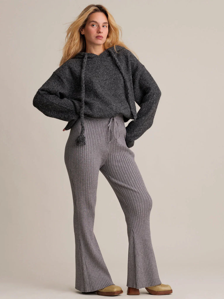 Memphis Pants — Grey ribbed knit pants on model — MYFASHIONFRUIT