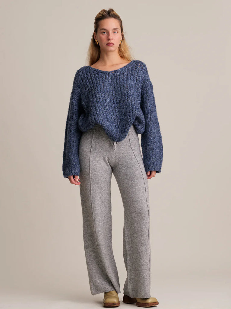 Nevada Pants — Grey knit pants on model — MYFASHIONFRUIT