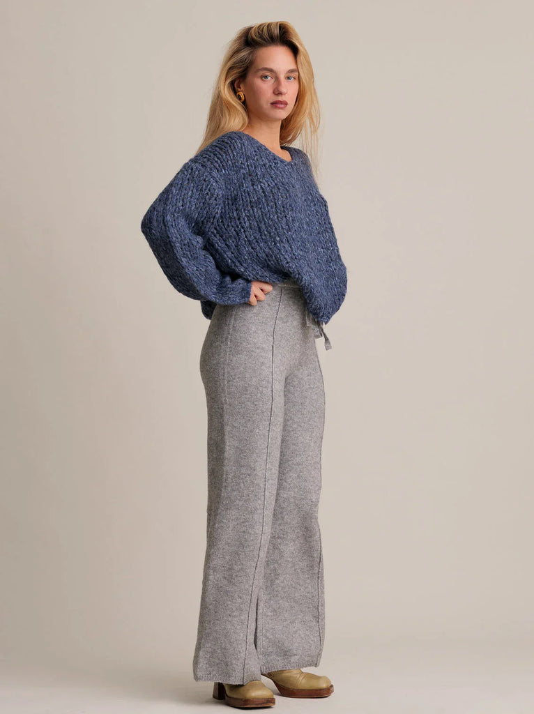 Nevada Pants — Grey knit pants on model — MYFASHIONFRUIT