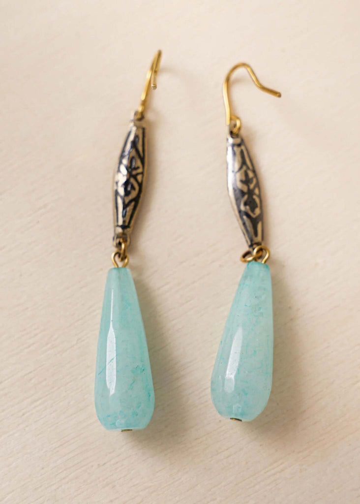 Stella Jade Earrings — drop earrings with jade stones — MYFASHIONFRUIT