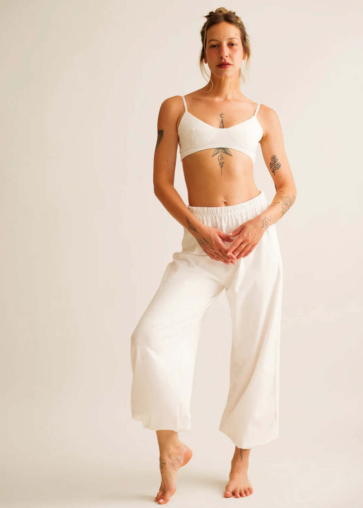 Goa Pants — White cotton on model — MYFASHIONFRUIT