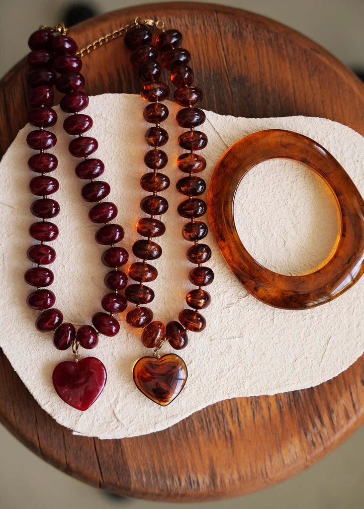 Moyo Necklace — Bead & heart necklaces, amber bracelet — MYFASHIONFRUIT