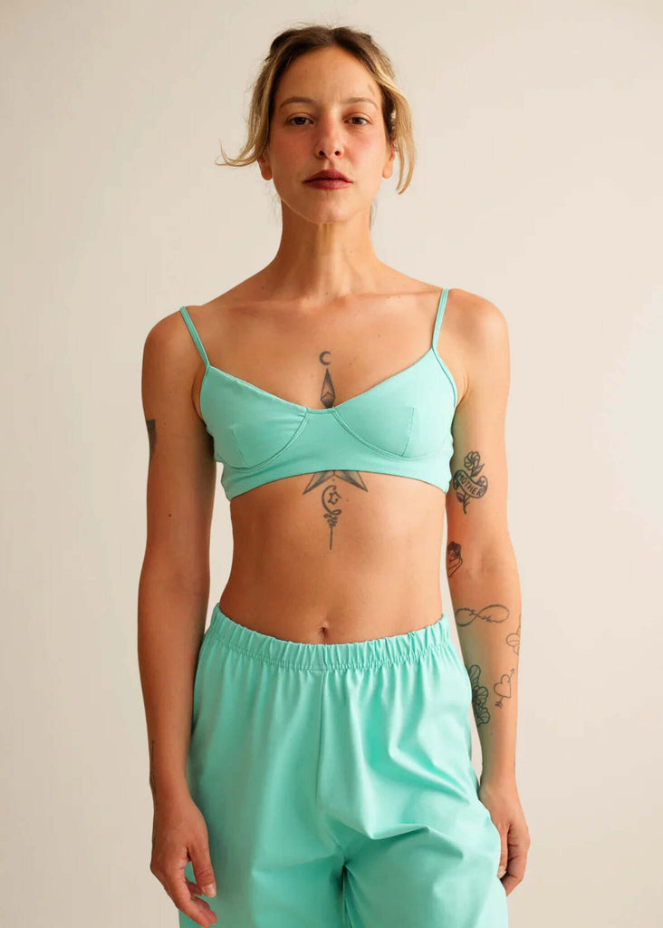 Lotus Bralette — Light green on model — MYFASHIONFRUIT