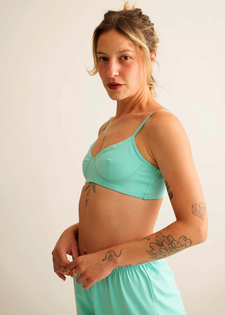 Lotus Bralette — light blue, on model — MYFASHIONFRUIT