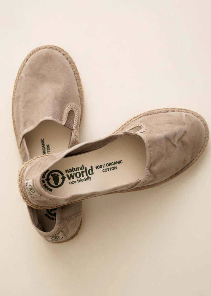 Old Merle Espadrilles — grey organic cotton slip-ons, detail — MYFASHIONFRUIT
