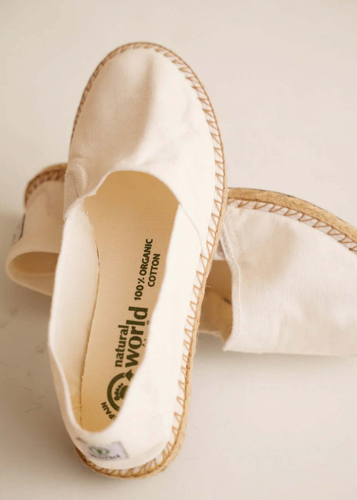 Merle Espadrilles — White cotton, jute sole, detail — MYFASHIONFRUIT