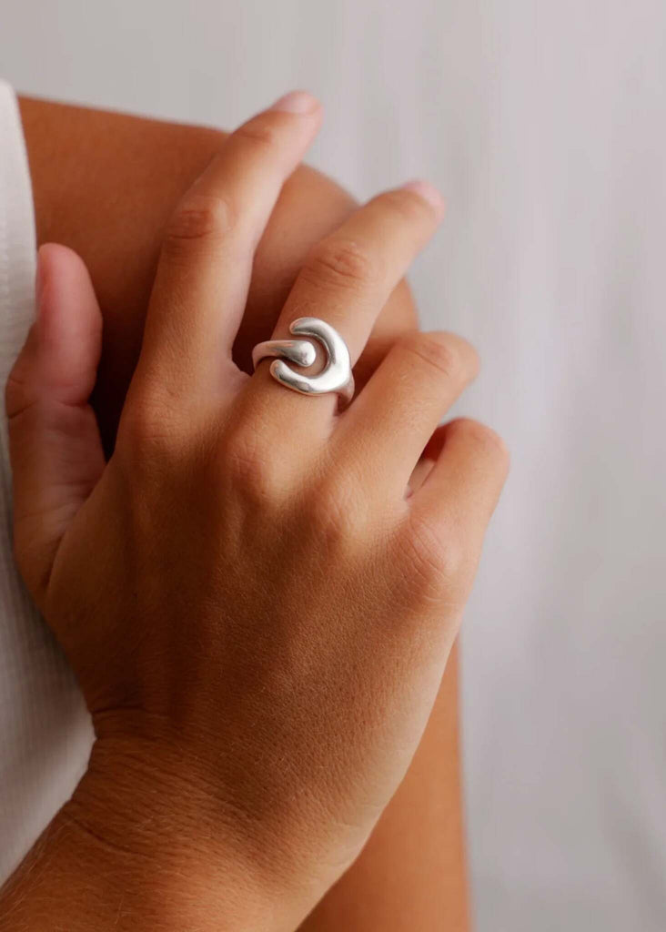 Cronus Ring — Silver ring on model — MYFASHIONFRUIT