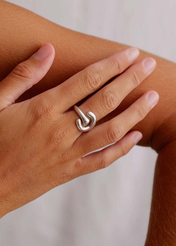 Cronus Ring — Silver ring on model — MYFASHIONFRUIT