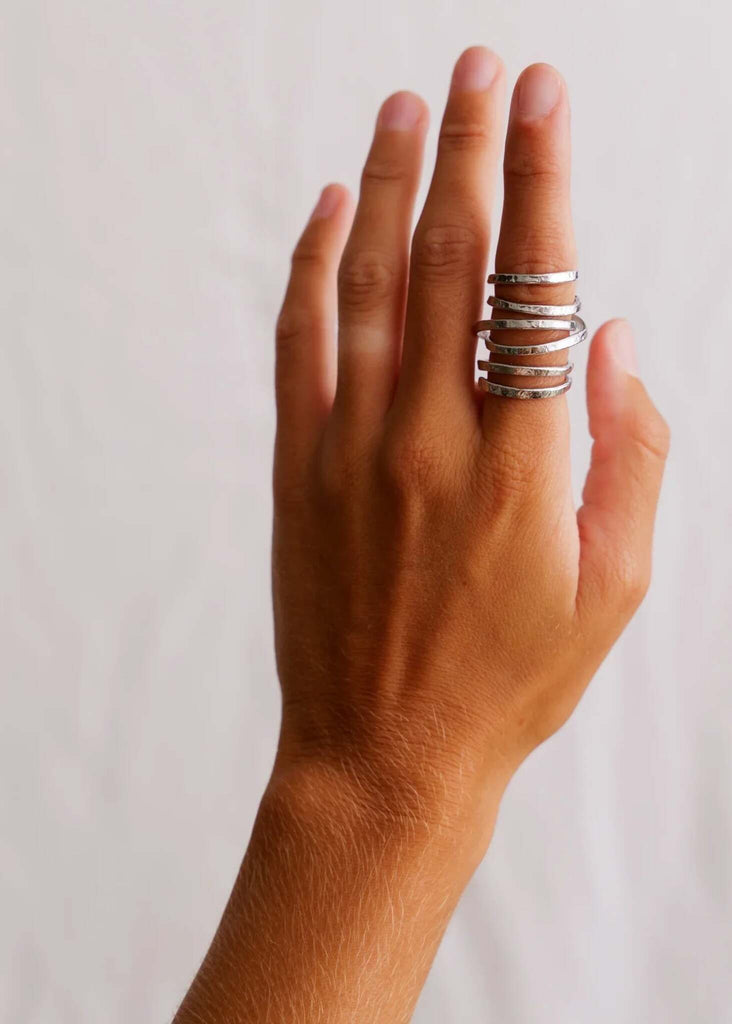 Wrap Up Ring — Silver rings on finger, detail — MYFASHIONFRUIT