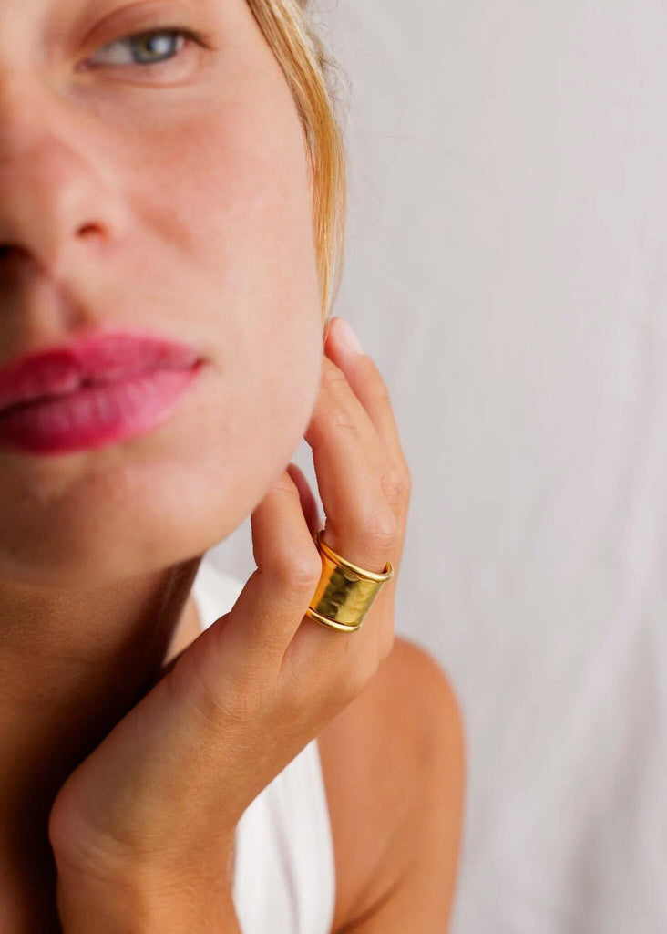 Into the Light Ring — Gold ring on model, detail — MYFASHIONFRUIT