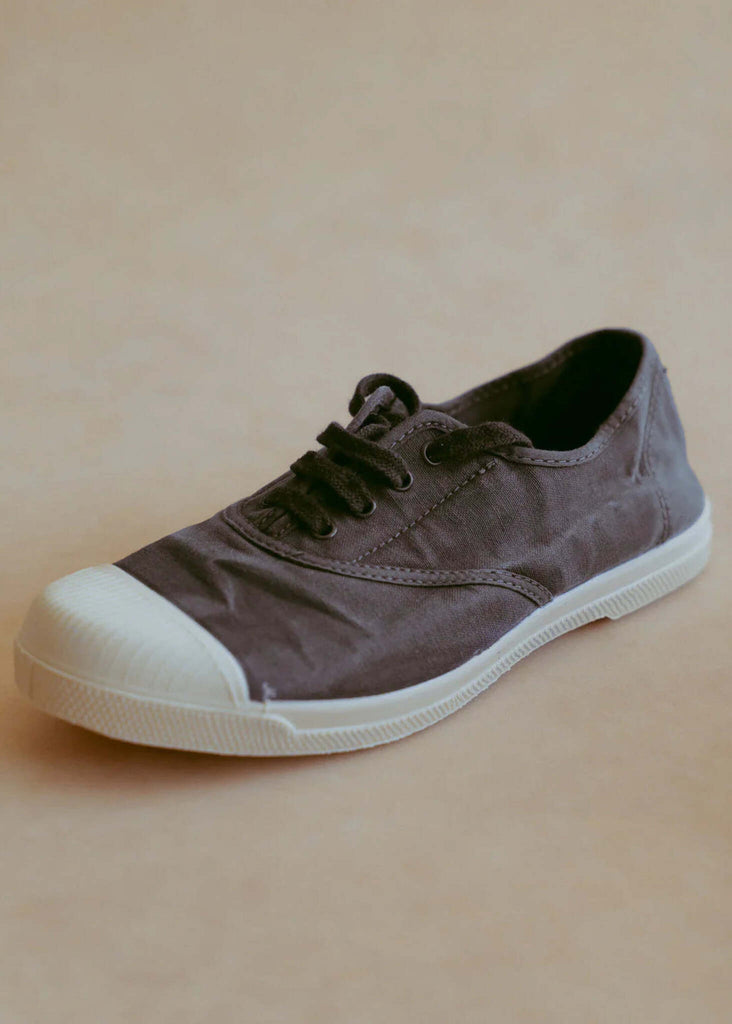 Old Lavanda Sneakers — Gray canvas sneaker with white rubber sole — MYFASHIONFRUIT