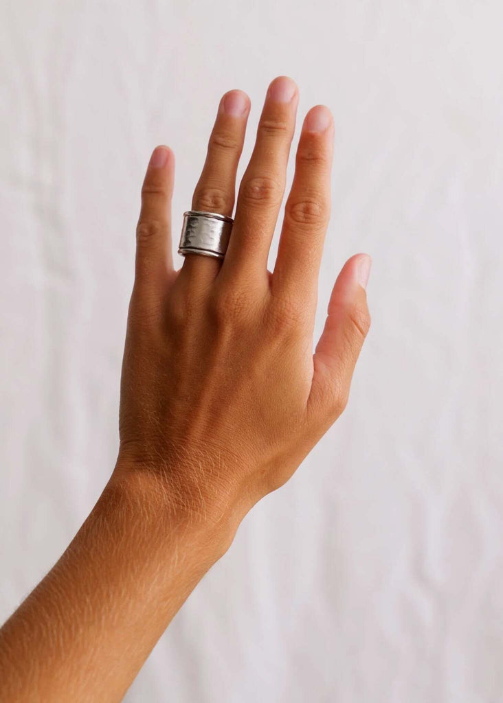 Into the Dark Ring — silver ring on finger — MYFASHIONFRUIT
