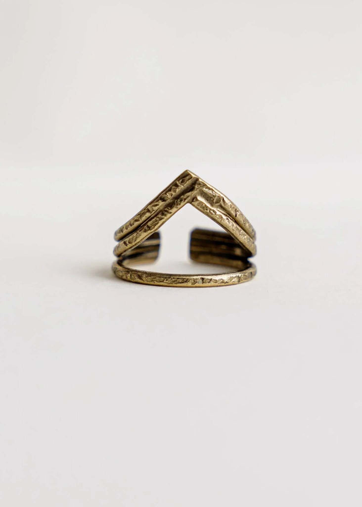 Myah Bronze Ring — Detail of textured bronze ring — MYFASHIONFRUIT