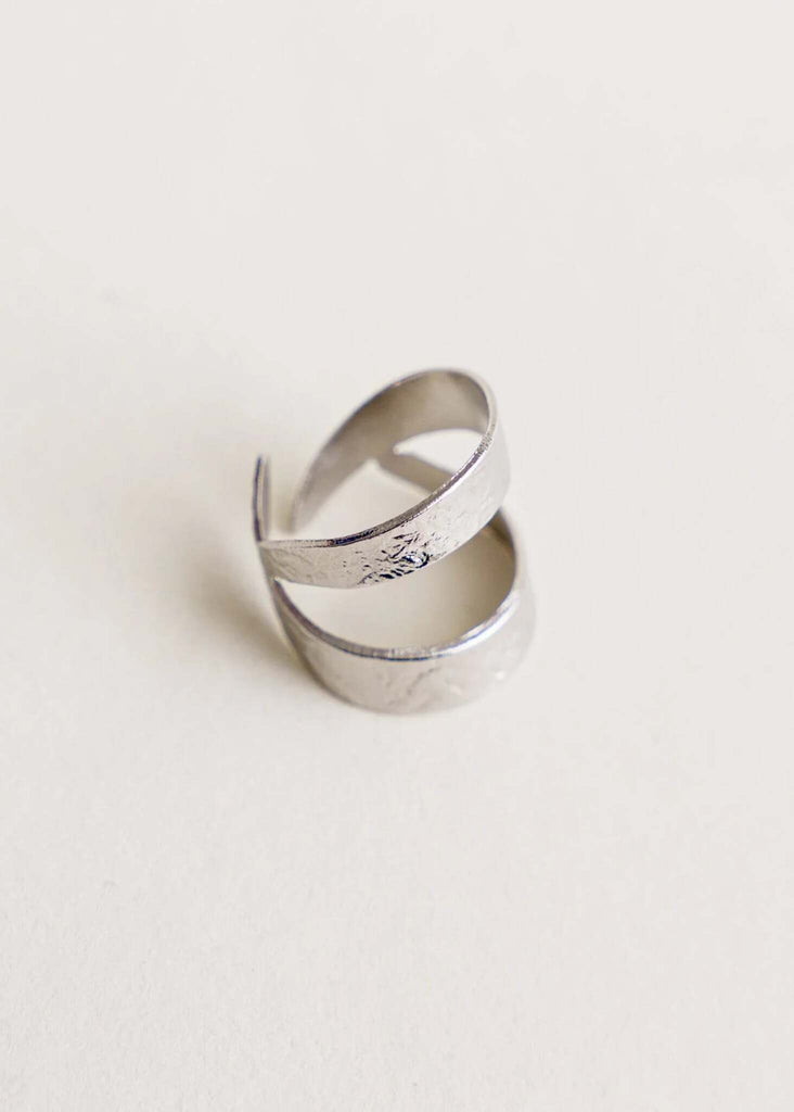 Fall Apart Silver Ring — detail of textured, silver ring — MYFASHIONFRUIT