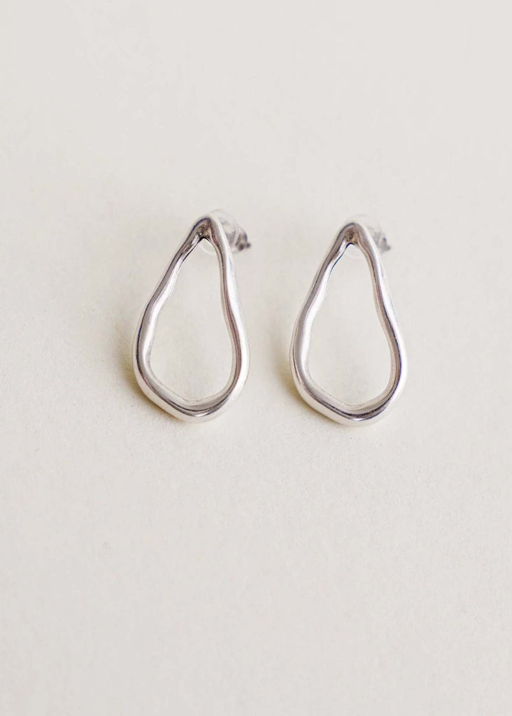 Clementine Earrings — silver open loop earrings, detail — MYFASHIONFRUIT