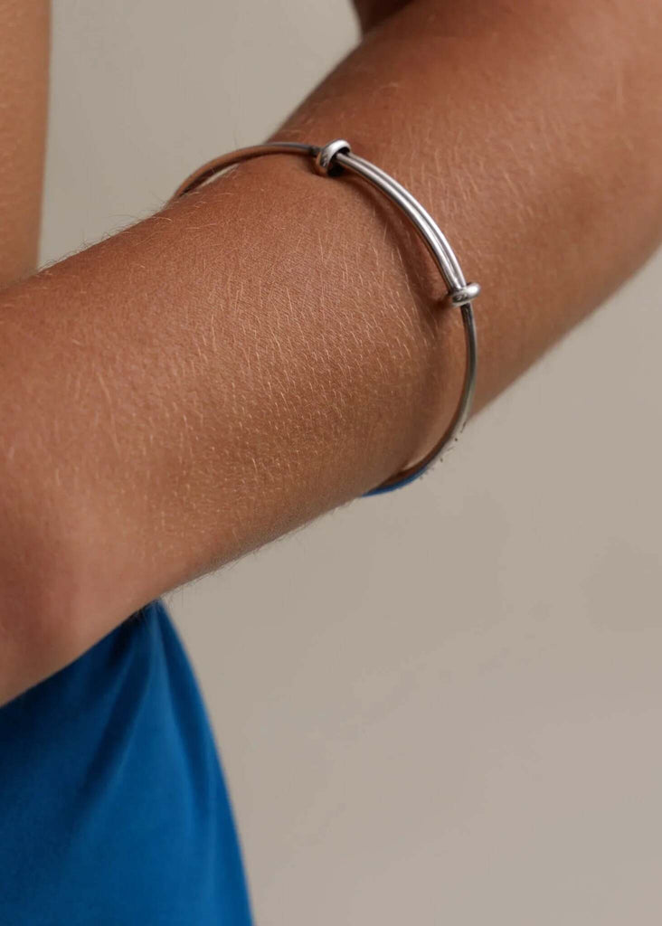 Waves Bracelet — silver on model, detail — MYFASHIONFRUIT