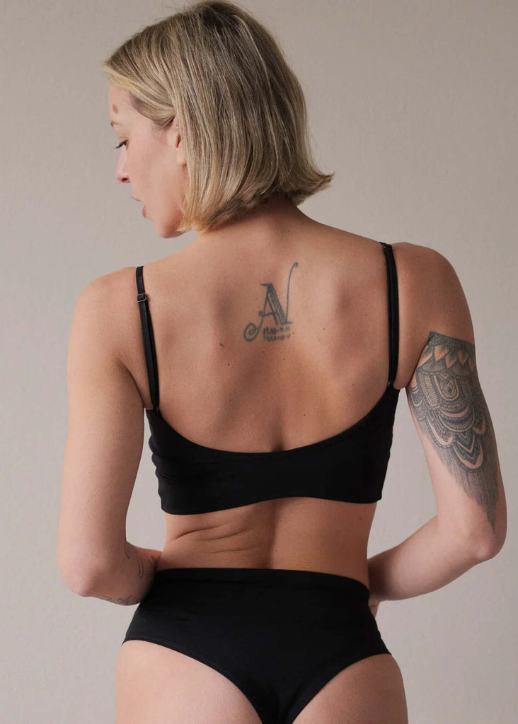 Eden Undies — Black underwear set on model, back view — MYFASHIONFRUIT