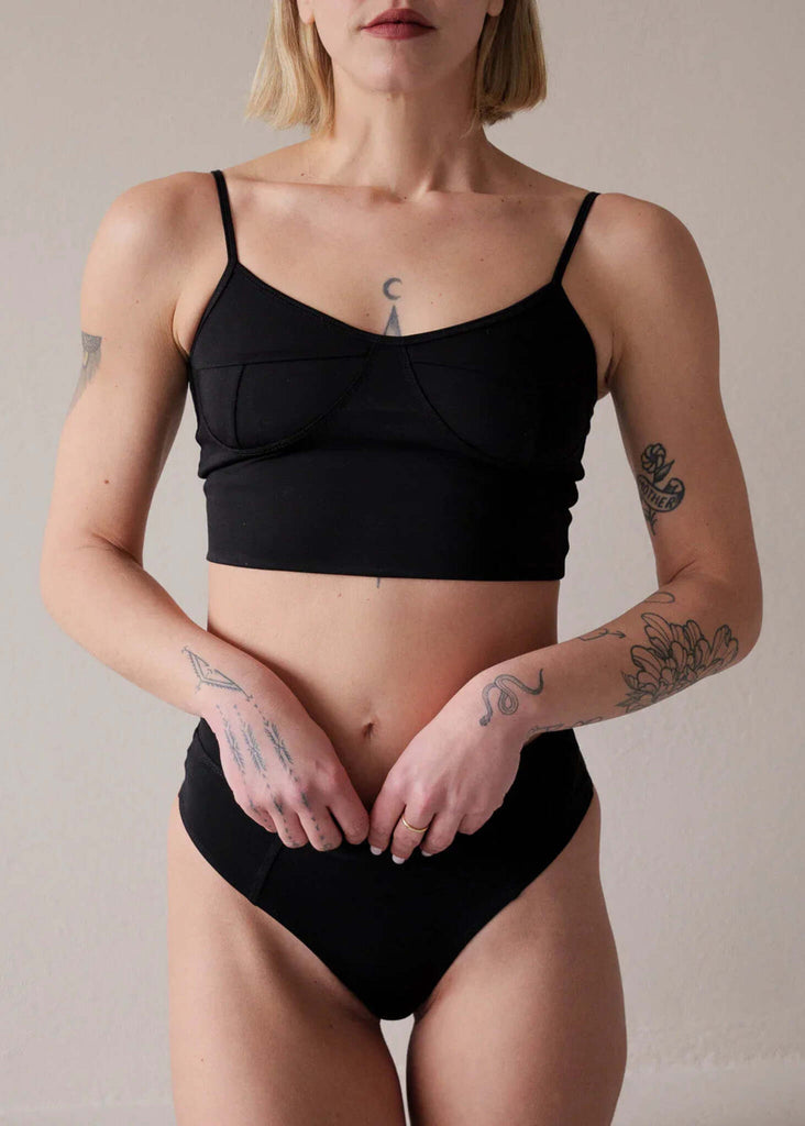 Eden Top — Black top and bottom set on model — MYFASHIONFRUIT