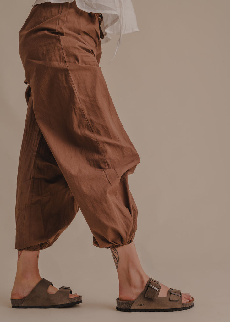 Palma Suede Sandals — Brown suede sandals on feet, detail — MYFASHIONFRUIT