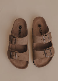 Palma Sandals — Brown suede sandals with buckles — MYFASHIONFRUIT