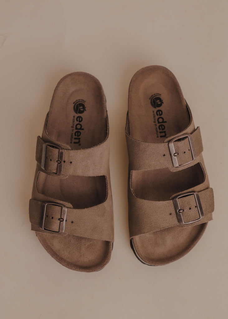 Palma Sandals — Brown suede sandals with buckles — MYFASHIONFRUIT