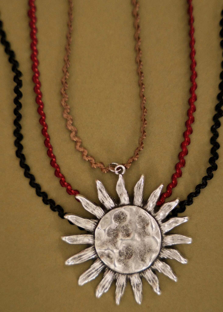 Anatoly Pendant — Layered necklace with silver sun detail — MYFASHIONFRUIT