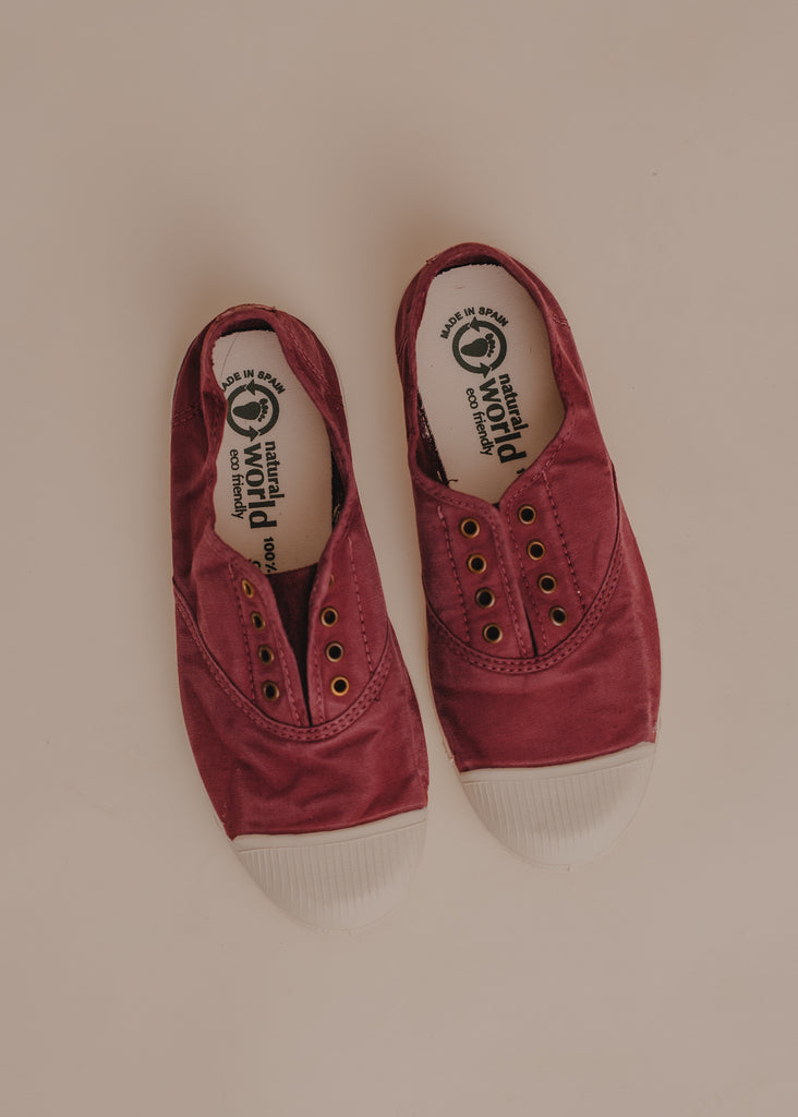 Old Lavanda Sneakers — Burgundy canvas sneakers — MYFASHIONFRUIT