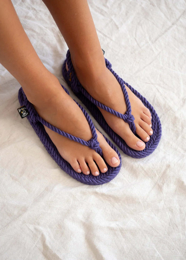 Flop Purple Sandals — Purple rope sandals on model — MYFASHIONFRUIT