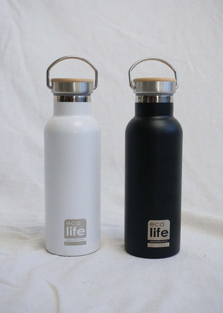 Ecolife Bamboo Thermos — White and black bottles — MYFASHIONFRUIT