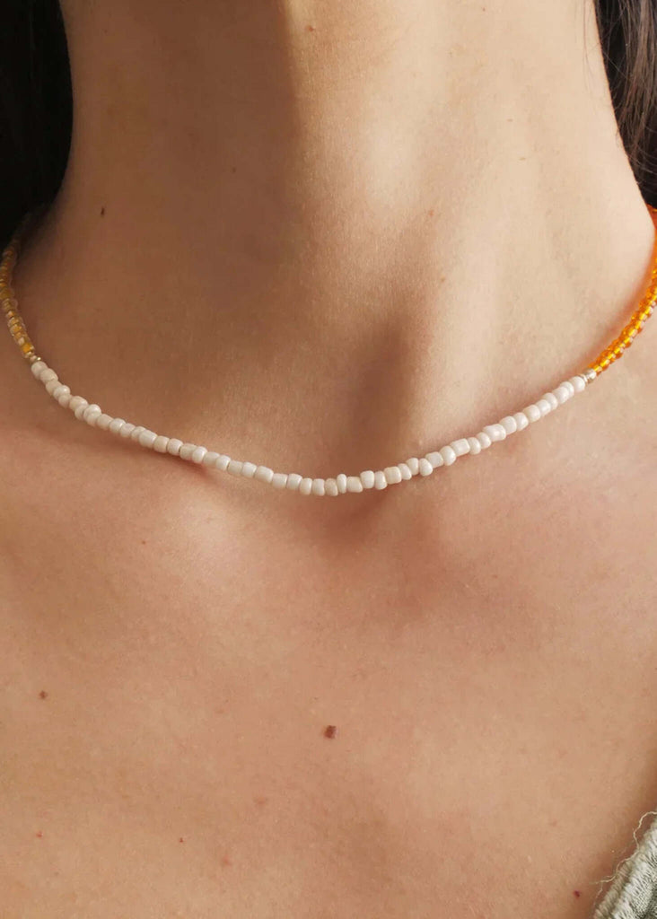 Gabby Necklace — beaded necklace on model — MYFASHIONFRUIT