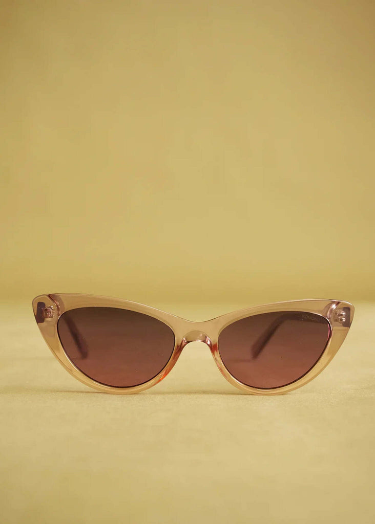 Komono ROSIE Blush Sunglasses — Cat eye blush frame, brown lenses — MYFASHIONFRUIT