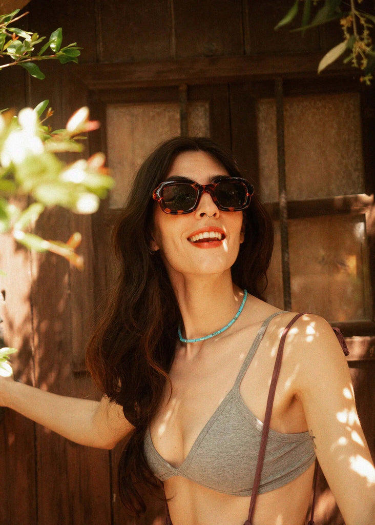 Komono MILES Havana Sunglasses — on model, tortoiseshell frame — MYFASHIONFRUIT