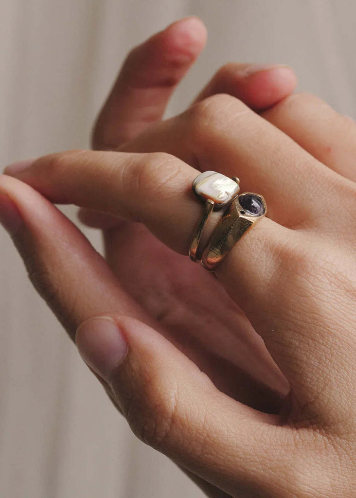 Rana Statement Ring — gold rings on model, detail — MYFASHIONFRUIT