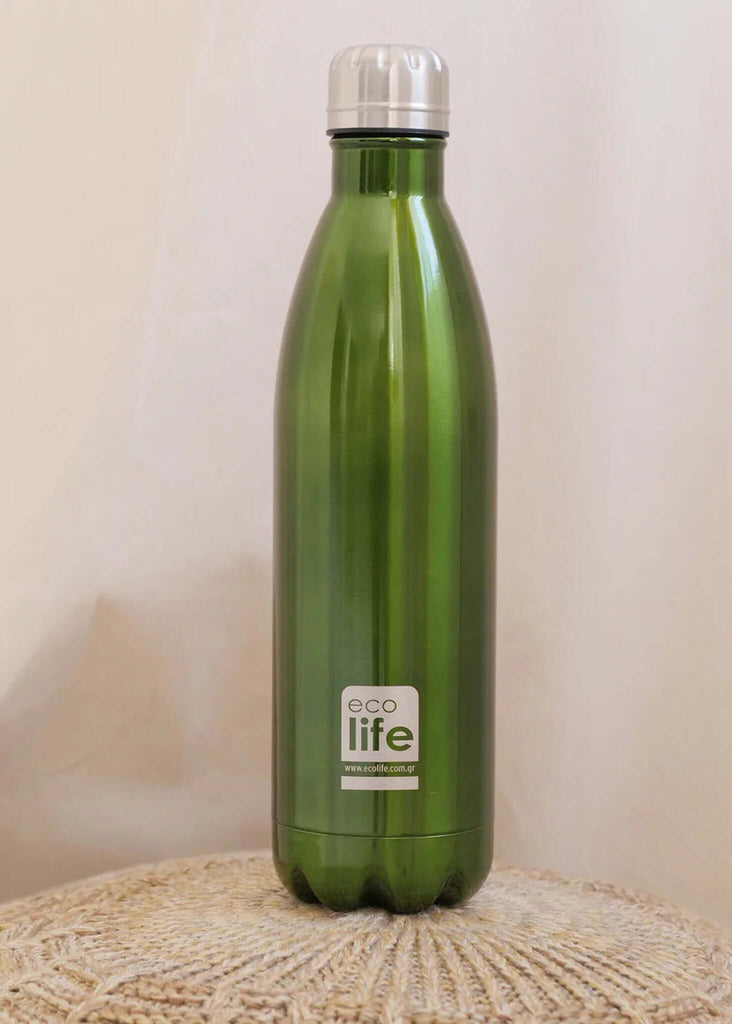 Ecolife Green Thermos — Green bottle with silver lid — MYFASHIONFRUIT