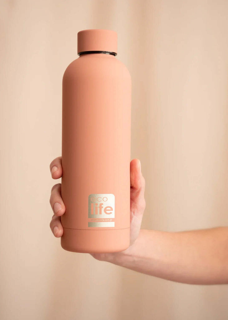 Ecolife Dusty Pink Thermos — Pink thermos in hand — MYFASHIONFRUIT