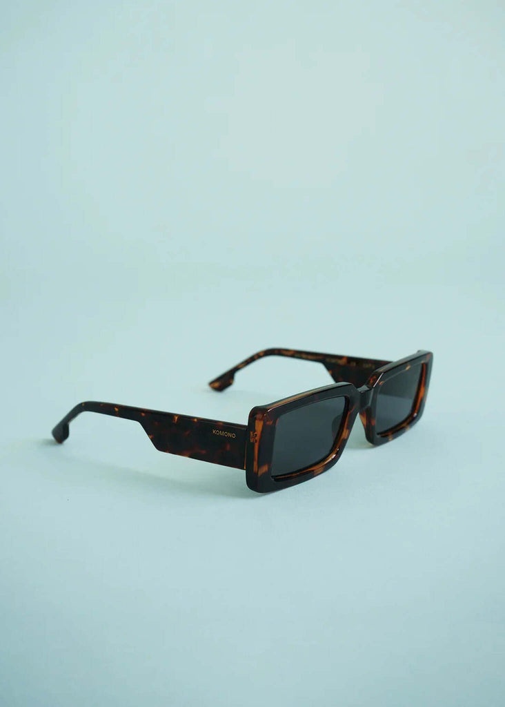 Komono MALICK Havana Sunglasses — tortoise, rectangular frames — MYFASHIONFRUIT