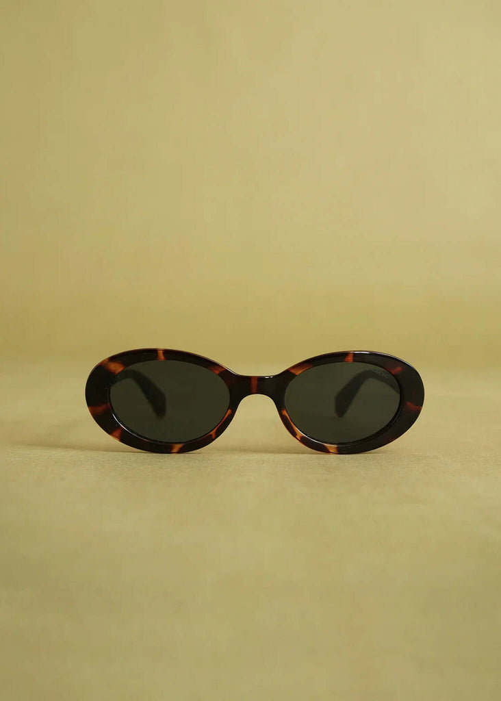Komono ANA Tortoise Sunglasses — Oval tortoise frames, dark lenses — MYFASHIONFRUIT