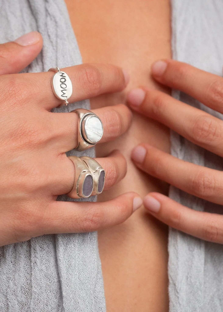 Amalthea Ring — Detail of rings on model — MYFASHIONFRUIT