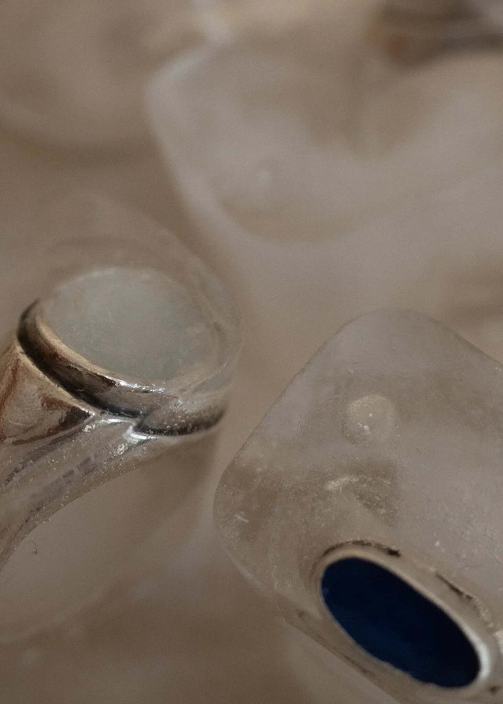 Apollonia Ring — Silver rings in ice, detail — MYFASHIONFRUIT