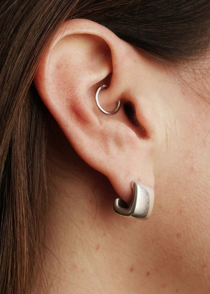 Bali Earrings — Silver earrings detail on model — MYFASHIONFRUIT
