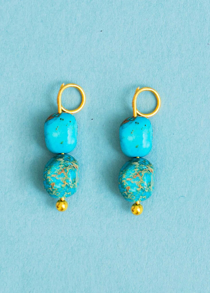 Set of Mood Charms - Sea Pebbles — Drop earrings with turquoise stones — MYFASHIONFRUIT