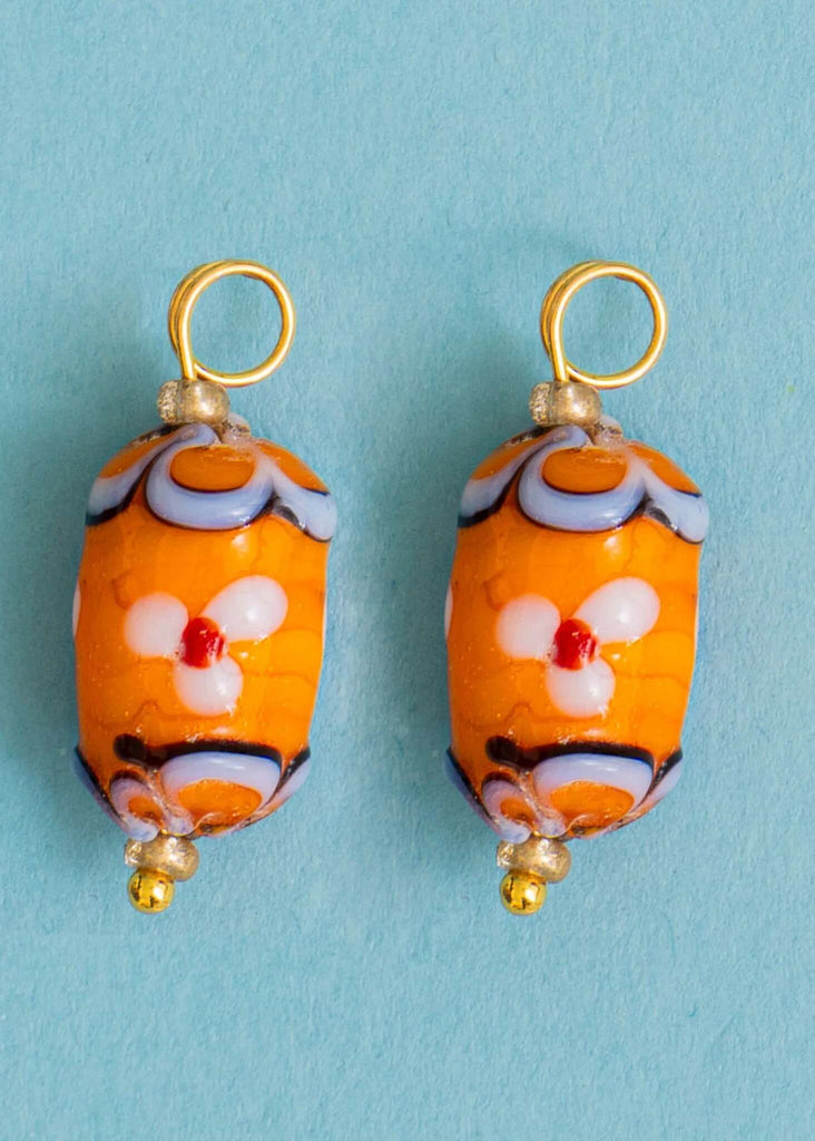 Set of Mood Charms - Spring Flower — detail of orange floral glass charms — MYFASHIONFRUIT
